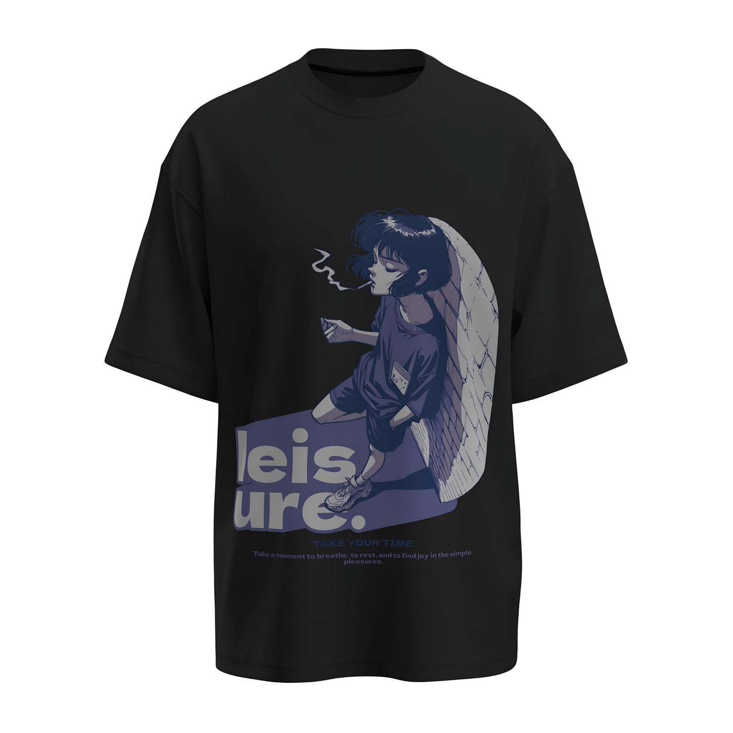Front view of the premium oversized black t-shirt titled “Leisure” from Kashiba U with cool graphic design inspired by street art printed at the back of the t-shirt. Shop trendy streetwear graphic tee from the website of Kashiba U online. Buy Now!
TAG- Smokers