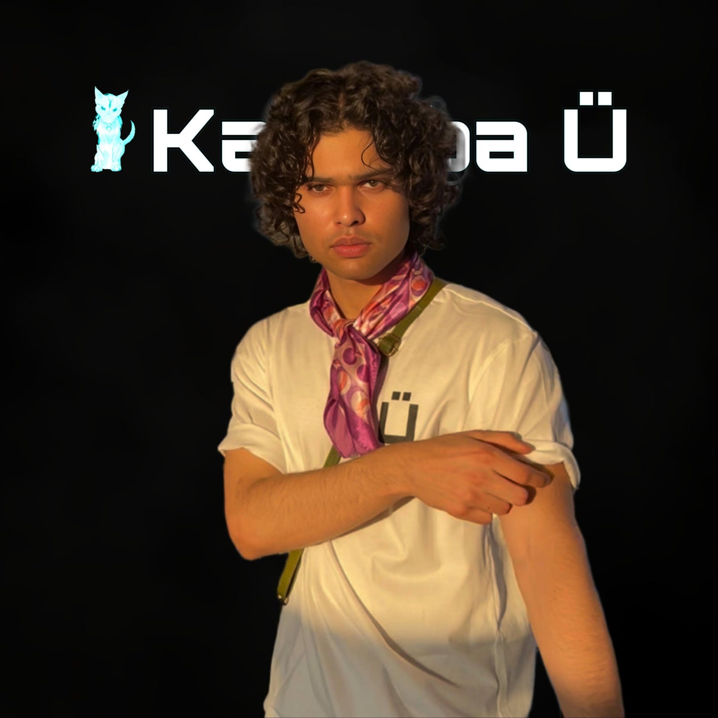 Front view of the model showcasing the premium oversized white t-shirt from Kashiba U. Shop online today.
Tag- Buy Now!
