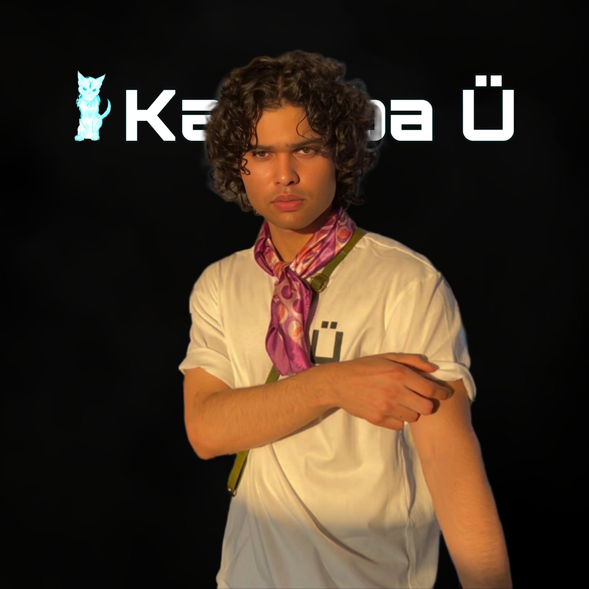 Front view of the model showcasing the premium oversized white t-shirt from Kashiba U. Shop online today.
Tag- Buy Now!

