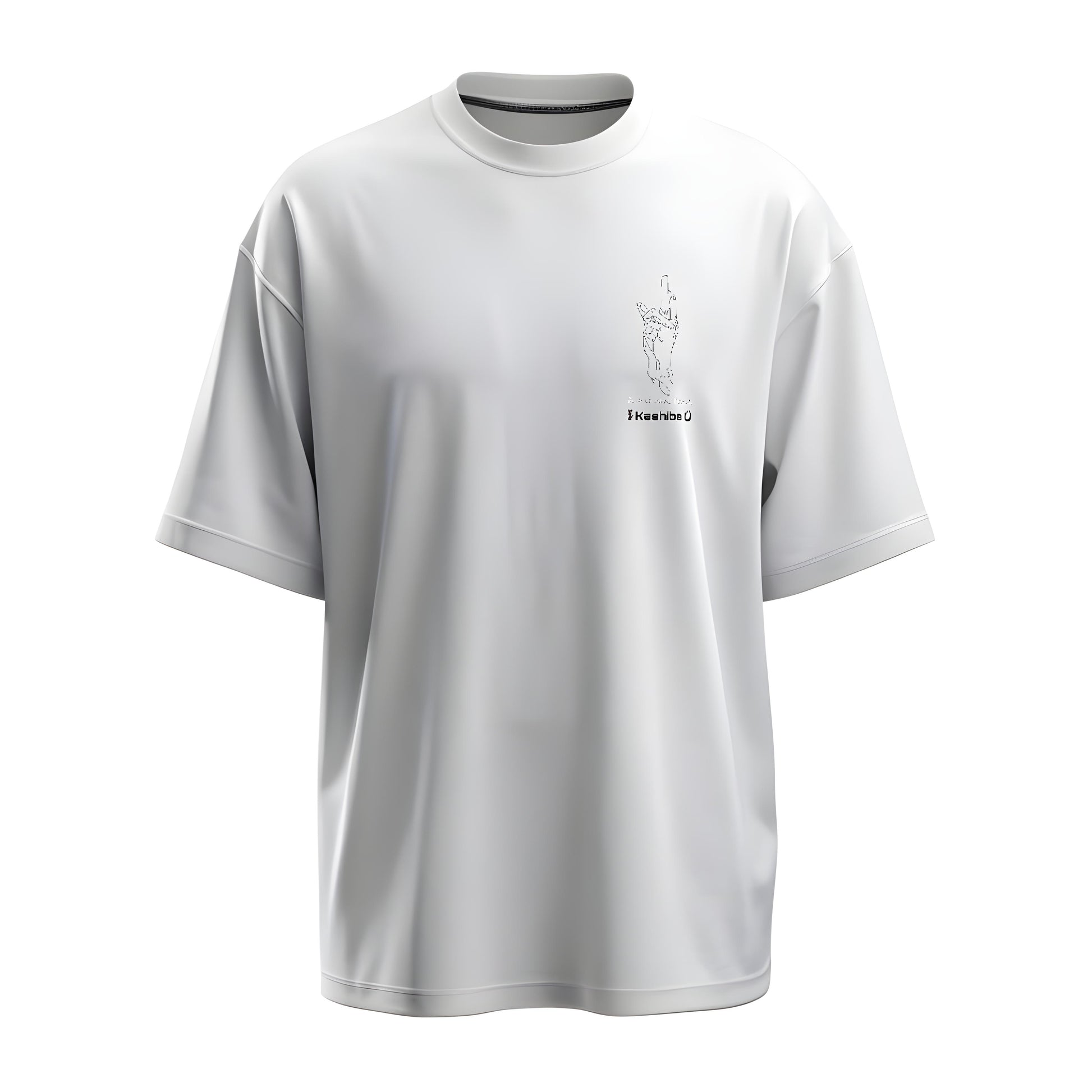 Front view of the premium oversized white t-shirt from Kashiba U with anime design inspired by the Domain Expansion Symbol saying ART IS NOT Dead from the anime called Jujutsu Kaisen printed at the front of the t-shirt. Shop trendy anime merch from the website of Kashiba U online. Buy Now!